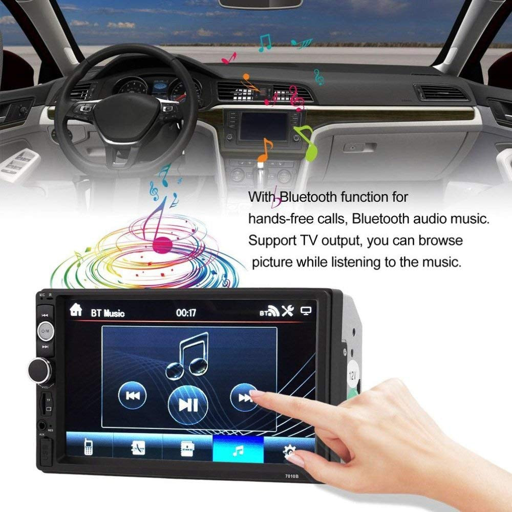 7" Double 2 Din Car Stereo Radio FM/MP5 Player Bluetooth HD 1080P Touch Screen