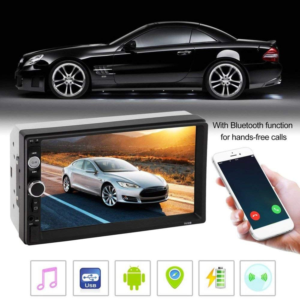 7" Double 2 Din Car Stereo Radio FM/MP5 Player Bluetooth HD 1080P Touch Screen