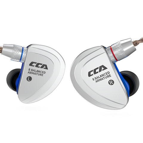 CCA C16 8BA Drive Units In Ear Earphone 8 Balanced Armature HIFI Monitoring Headphone Headset With Detachable Detach 2PIN Cable