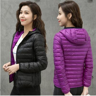 Fitaylor Women Ultra Light Down Jacket Double Side Reversible Jackets Plus Size 4XL Feather Jacket Women With Carry Bag Travel
