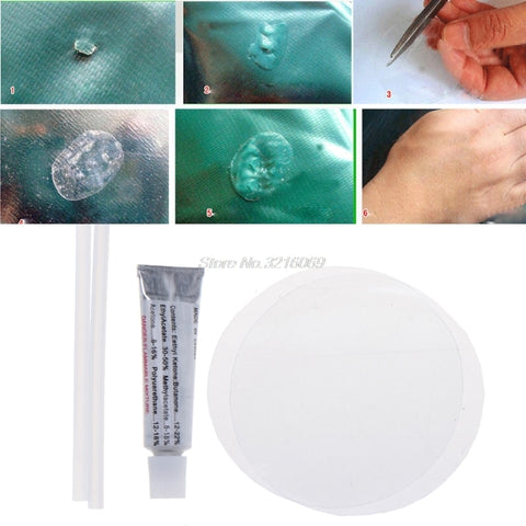 Clear PVC Patch Vinyl Glue Repair Kit for Inflatables Waterbed Air Mattress