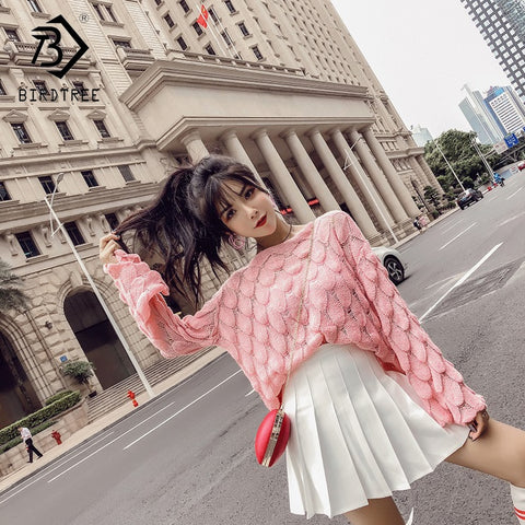 2018 Autumn New Arrival Women's Skirts And Fashion Hollow Out Flare Sleeve knitting Tops Two Piece Sets Women Clothing S87002LD