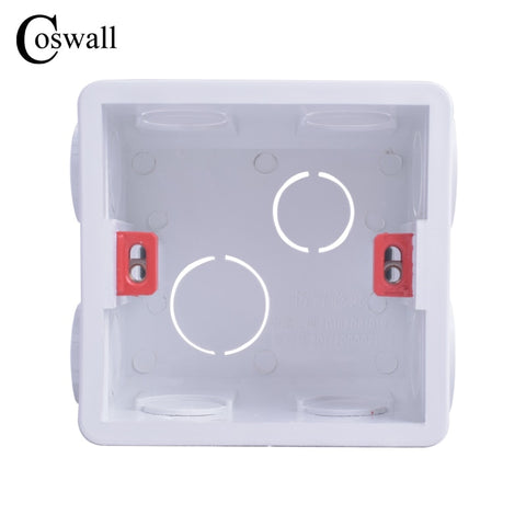 Coswall Adjustable Mounting Box Internal Cassette 86mm*83mm*50mm For 86 Type Switch and Socket White / Red Color Wiring Back Box