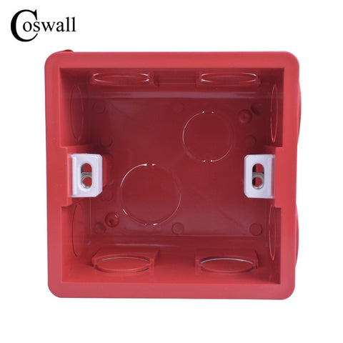 Coswall Adjustable Mounting Box Internal Cassette 86mm*83mm*50mm For 86 Type Switch and Socket White / Red Color Wiring Back Box