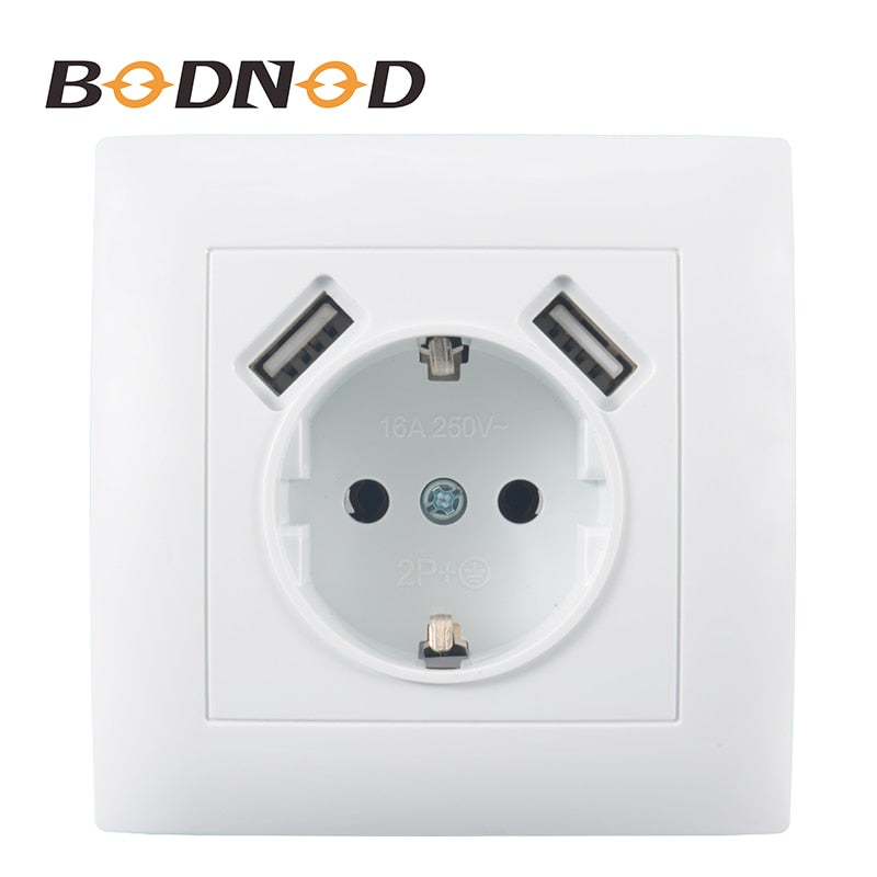 USB Wall Socket Double USB Port 5V 2A Free shipping Usb enchufes para pared  prise electrique prise usb murale steckdose LC--19
