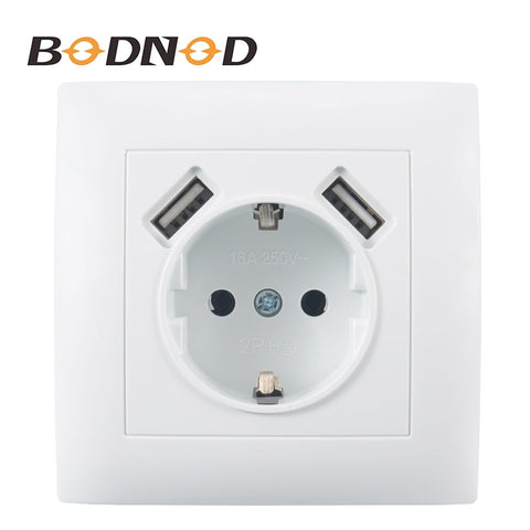 USB Wall Socket Double USB Port 5V 2A Free shipping Usb enchufes para pared  prise electrique prise usb murale steckdose LC--19
