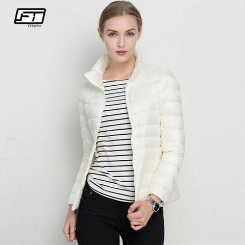 Fitaylor 90% Ultra Light White Duck Down Jacket Spring Winter Women Short Jackets Puffer Jacket Portable Windproof Down Coat