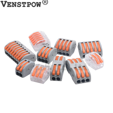 WAGO  Type 222-412 222-413 222-415 Compact Wire Wiring Connector Conductor Terminal Block With Lever 0.08-2.5mm2 214 218 SPL-2 3
