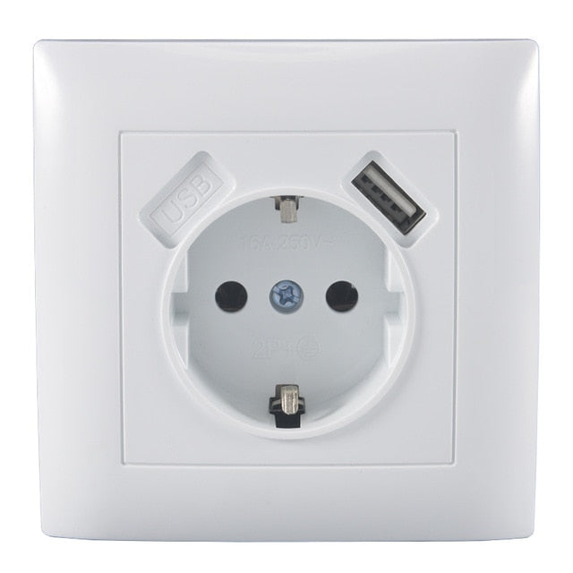 USB Wall Socket Double USB Port 5V 2A Free shipping Usb enchufes para pared  prise electrique prise usb murale steckdose LC--19